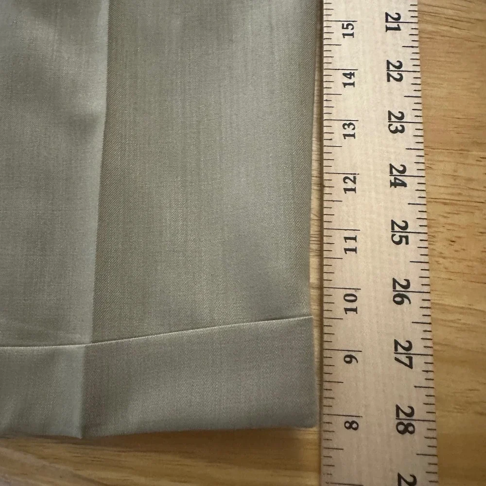Vintage Pronto Uomo Mens Khaki‎ Pleated Cuffed Wool Dress Pants Size 38 Y2K
